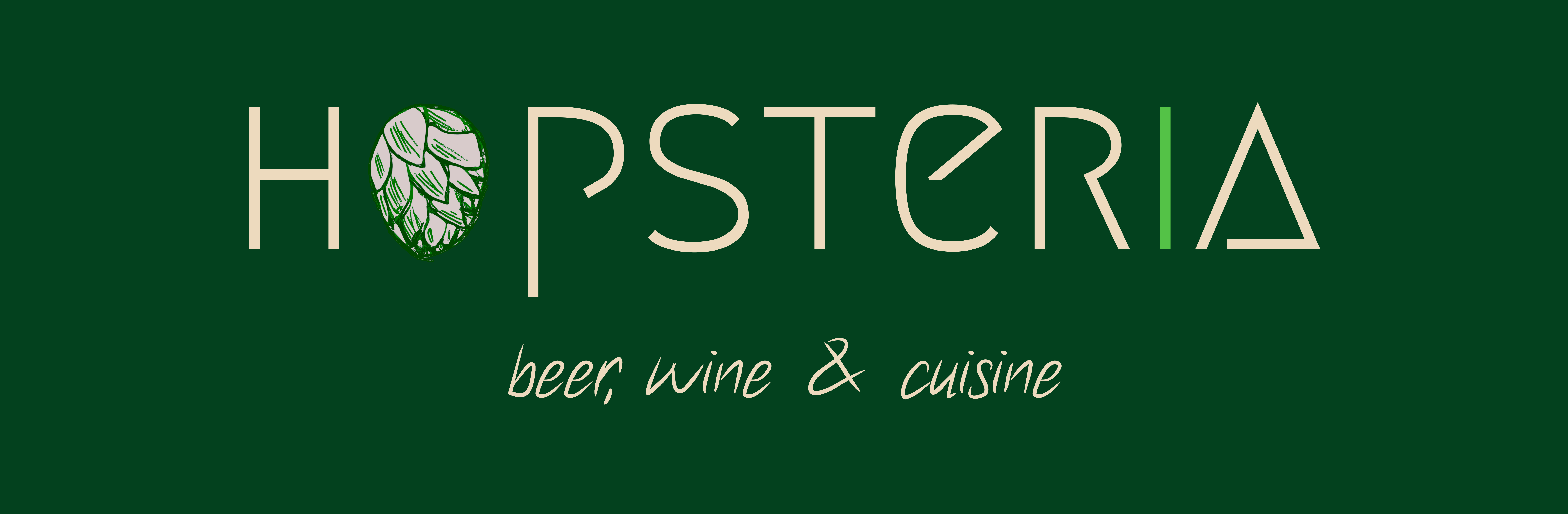 Logo Hopsteria, Beer, Wine & Cusine